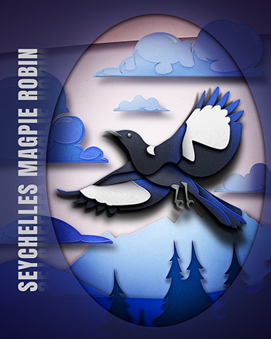 Pogo Seychelles Magpie Robin Endangered Animals Badge
