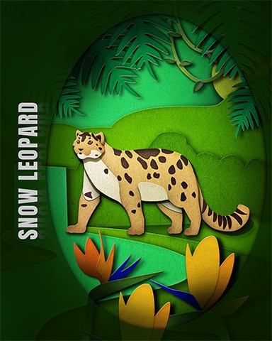 Pogo Snow Leopard Endangered Animals Badge