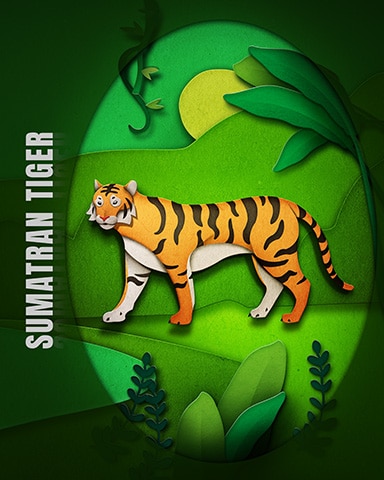 Pogo Sumatran Tiger Endangered Animals Badge