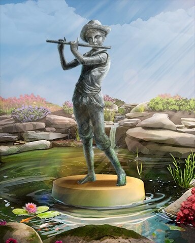 Boy Playing Flute Garden Friends Badge - First Class Solitaire HD
