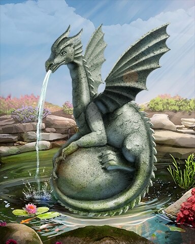 Dragon Fountain Garden Friends Badge - Spades HD