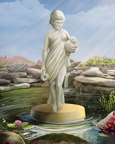 Lady Pouring Amphora Garden Friends Badge - Quinn's Aquarium