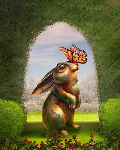 Rabbit with Butterfly Garden Friends Badge - Word Whomp HD