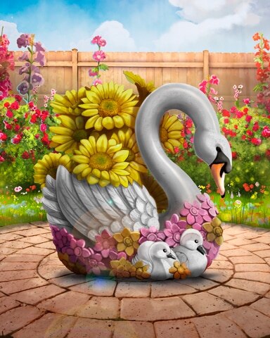 Swan Planter Garden Friends Badge - First Class Solitaire HD