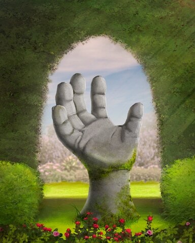 Hand Sculpture Garden Friends Badge - Jungle Gin HD