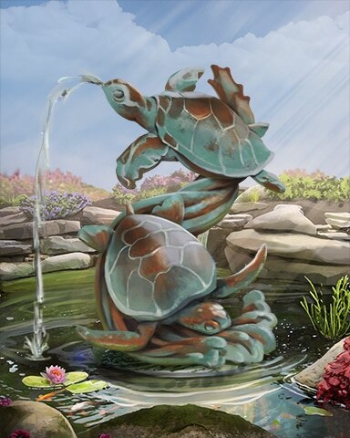 Sea Turtle Fountain Garden Friends Badge - Canasta HD