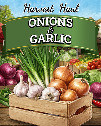 Lucky Cat Bingo Onions and Garlic Harvest Haul Badge