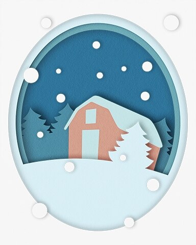 Holiday Cabin Holiday Cards Badge - Word Whomp HD
