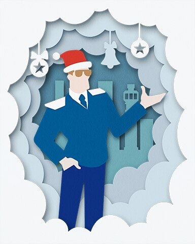 Holiday Layover Holiday Cards Badge - First Class Solitaire HD