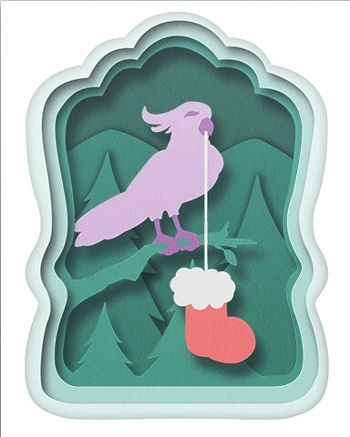 Sir Burnaby with Stocking Holiday Cards Badge - Mahjong Sanctuary