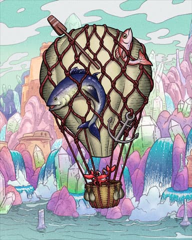 Tri-Peaks Solitaire HD Fishnet Hot Air Balloons Badge
