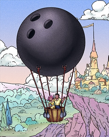 Dice City Roller HD Bowling Ball Hot Air Balloons Badge