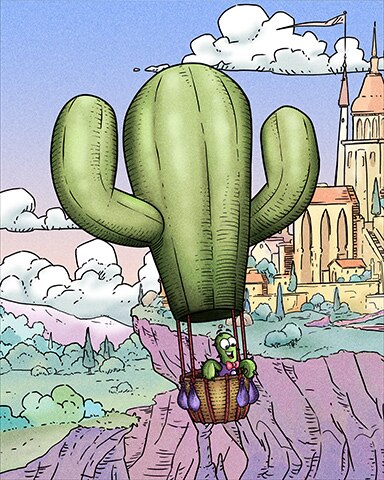 Mahjong Safari HD Cactus Hot Air Balloons Badge