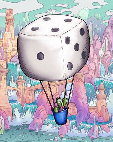 Jet Set Solitaire Dice Hot Air Balloons Badge