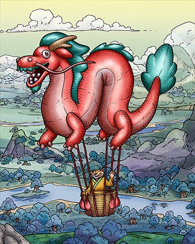 Canasta HD Dragon Hot Air Balloons Badge