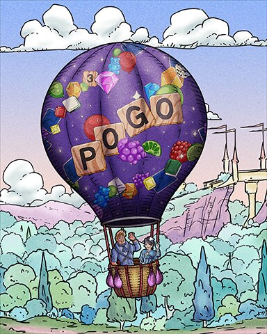 Mahjong Safari HD Pogo Goodies Hot Air Balloons Badge