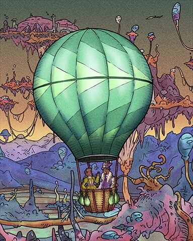 Trizzle Green Teardrop Hot Air Balloons Badge