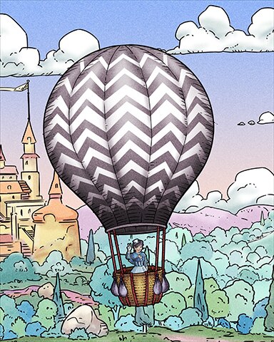 First Class Solitaire HD Zig Zag Hot Air Balloons Badge