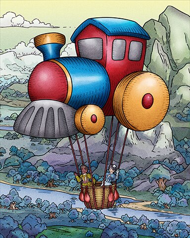 Canasta HD Train Hot Air Balloons Badge