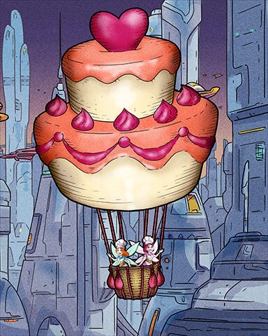 Word Whomp HD Wedding Cake Hot Air Balloons Badge