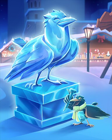 Snowbird Solitaire Crow Ice Sculptures Badge