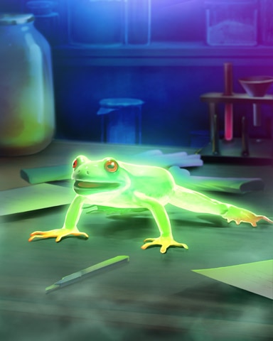 Glowing Frog Mad Scientist Lab Badge