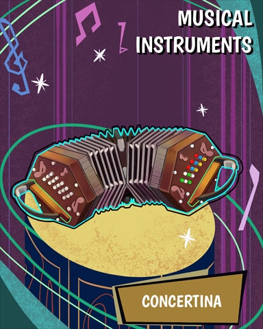 Concertina Musical Instruments Badge - Spades HD