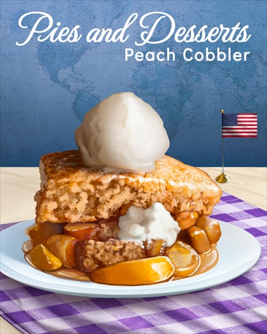 Peach Cobbler Pies and Desserts Badge - Canasta HD