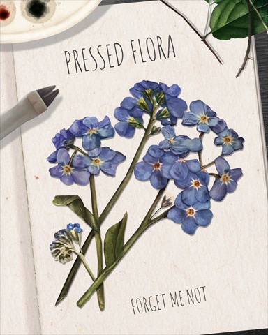 Poppit! Bingo Forget Me Not Pressed Flora Badge