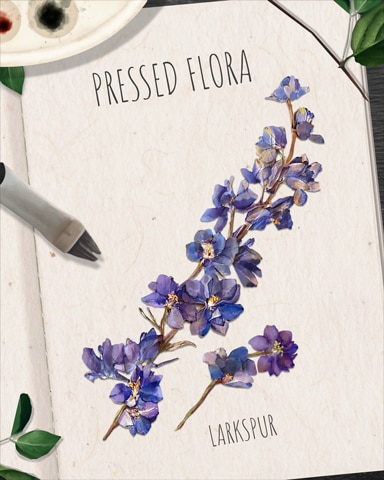 Spades HD Larkspur Pressed Flora Badge