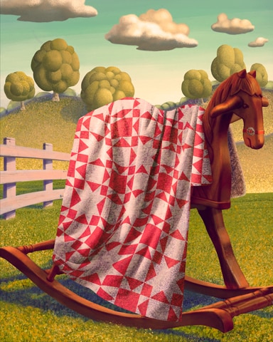 Rainy Day Spider Solitaire HD Amish Star Quilting Square Badge