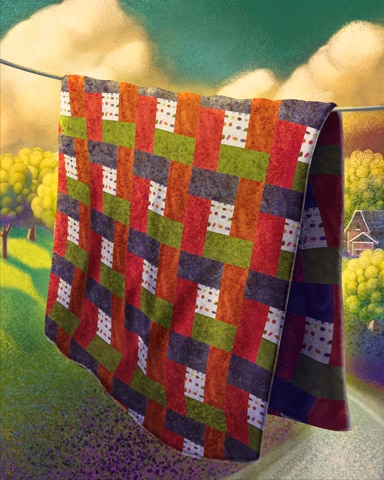 First Class Solitaire HD Bright Hopes Quilting Square Badge