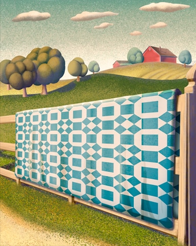 World Class Solitaire HD Broken Wheel Quilting Square Badge