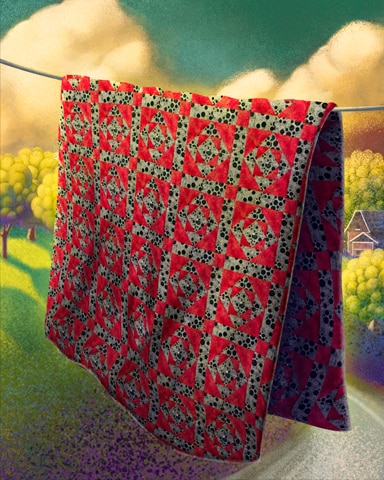 First Class Solitaire HD Ducks and Ducklings Quilting Square Badge