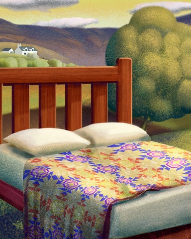 Tri-Peaks Solitaire HD Goose in the Pond Quilting Square Badge