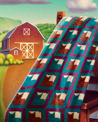 Poppit! Party Kitty Cats Quilting Square Badge