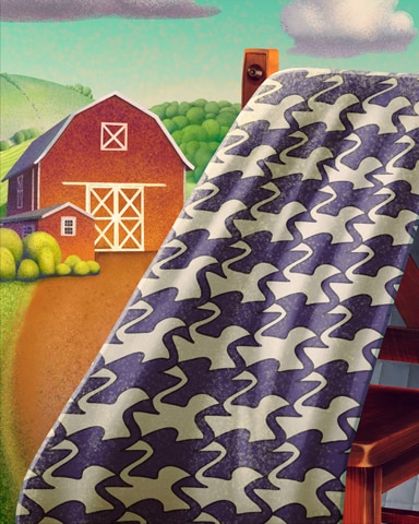 Canasta HD Tessellated Cranes Quilting Square Badge