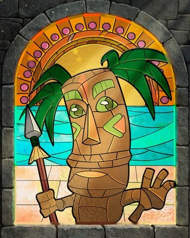 Jungle Gin Stained Glass Badge - World Class Solitaire HD
