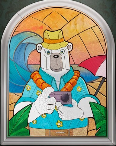 Snowbird Solitaire Stained Glass Badge - Snowbird Solitaire