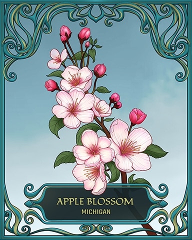 Poppit! Bingo Michigan State Flowers Badge