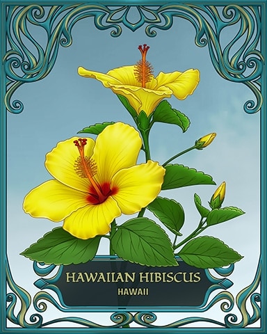 First Class Solitaire HD Hawaii State Flowers Badge