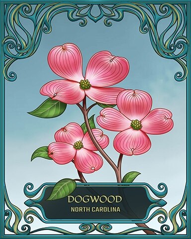 Lucky Cat Bingo North Carolina State Flowers Badge