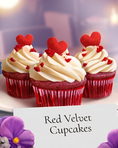 Red Velvet Cupcake Sweets for My Sweet Badge - Mahjong Safari HD