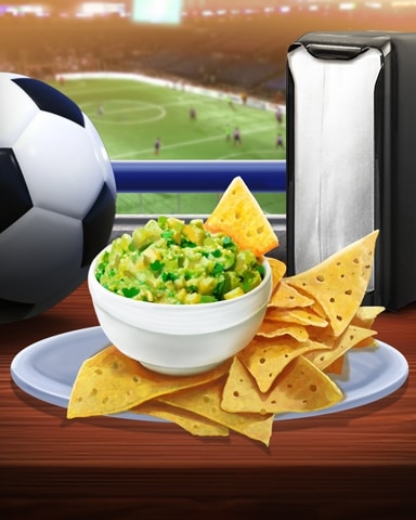 Solitaire Home Story Chips and Guacamole Tailgating Foods Badge