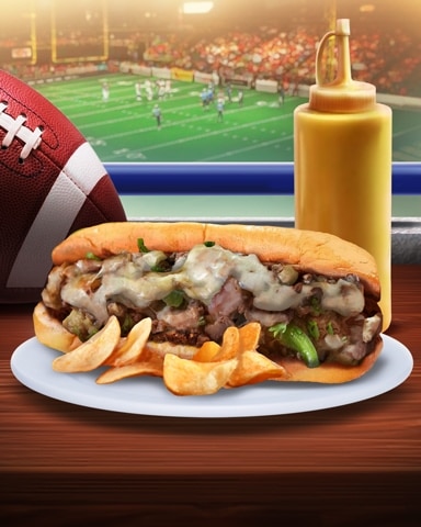 Aces Up! HD Philly Cheesesteaks Tailgating Foods Badge