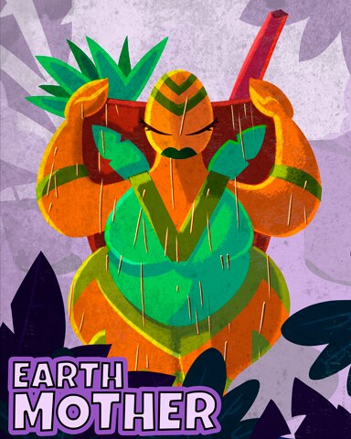 Wooden Earth Mother Badge - Rainy Day Spider Solitaire HD