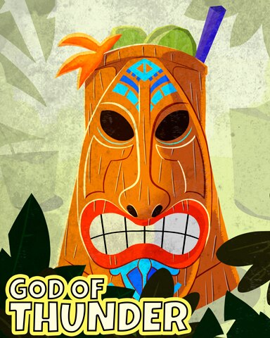 Wooden God of Thunder Badge - Mahjong Safari HD