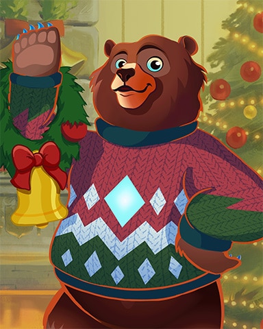 Shining Diamonds Bear Ugly Sweaters Badge