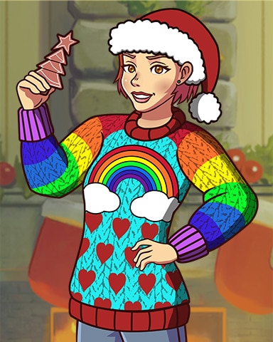 Colourful Abby Ugly Sweaters Badge