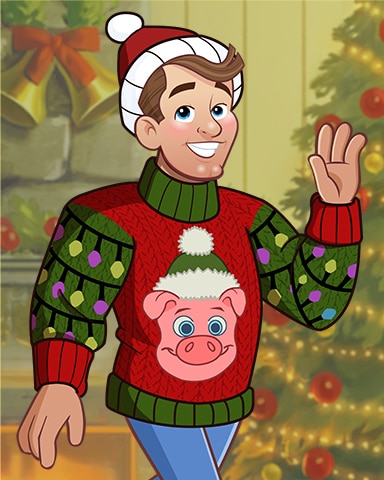 Cheery Fred Ugly Sweaters Badge